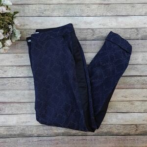 Robert Graham Blue and Black Damask Pants Trousers Size 12